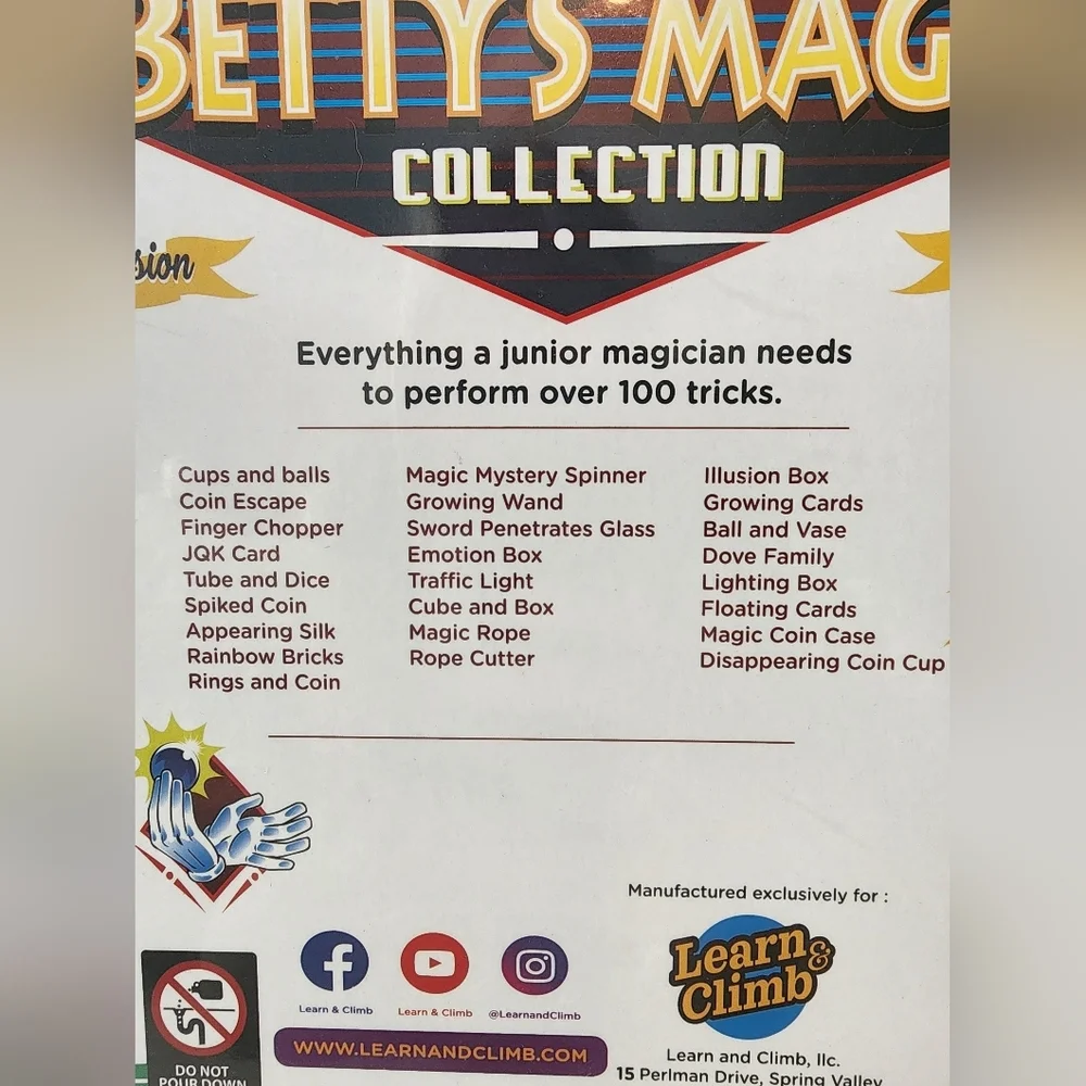 LEARN & Climb Betty's Magic Collection for Kids Ages 4+ 100 mind blowing tricks